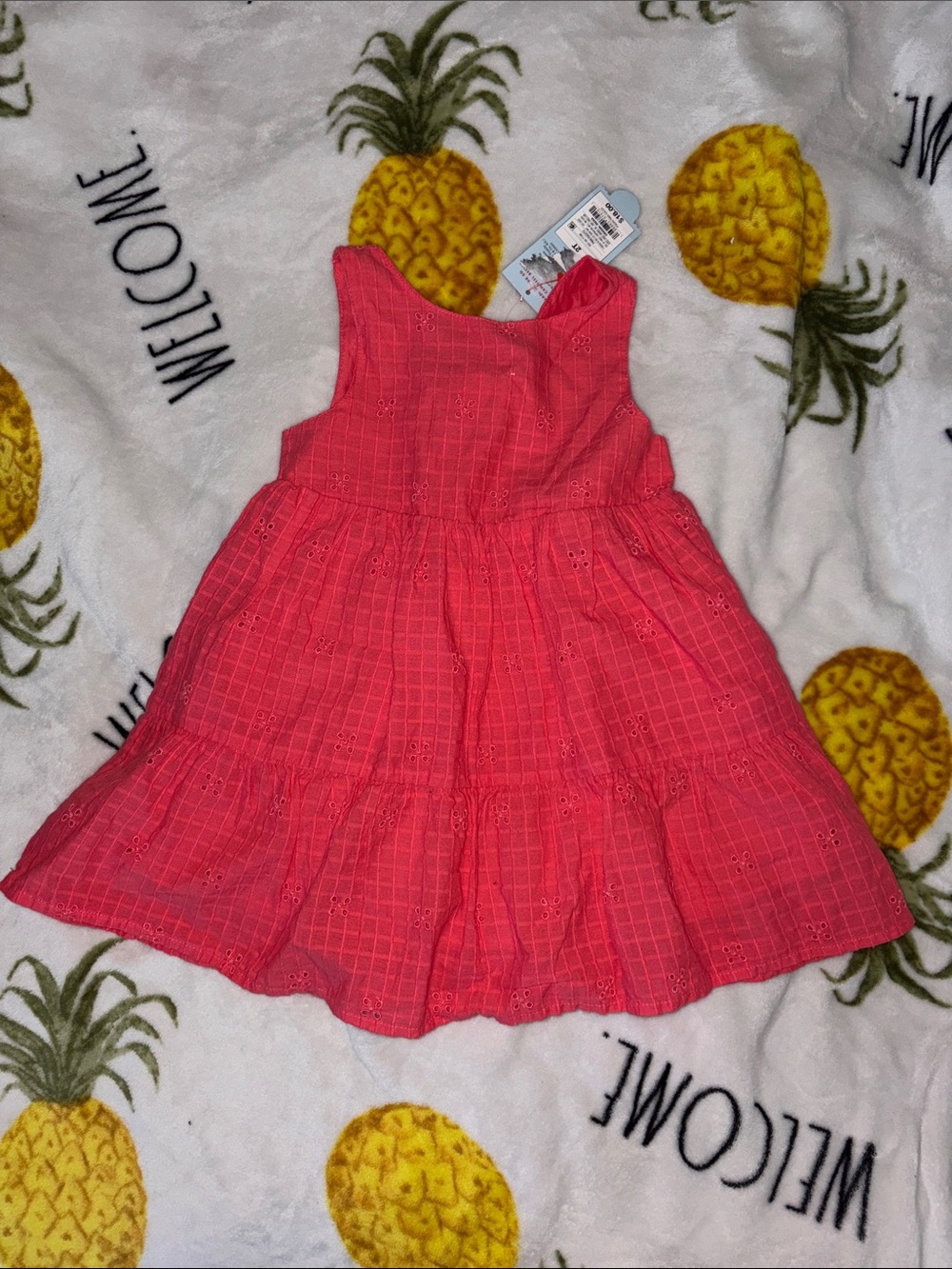Girls Coral Eyelet Sundress toddler 2T